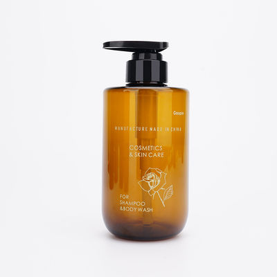 Круглые янтарные пластиковые бутылки 500ml 600ml шампуня с насосом