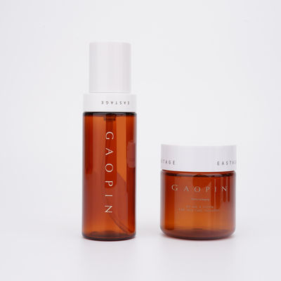 Бутылка лосьона тонера ЛЮБИМЦА бутылок 100ml 80ml SGS янтарная косметическая пластиковая с насосом