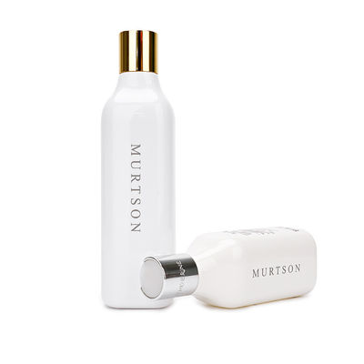 Пустая белая пластиковая утечка бутылок шампуня придает непроницаемость 200ml 300ml с крышкой диска